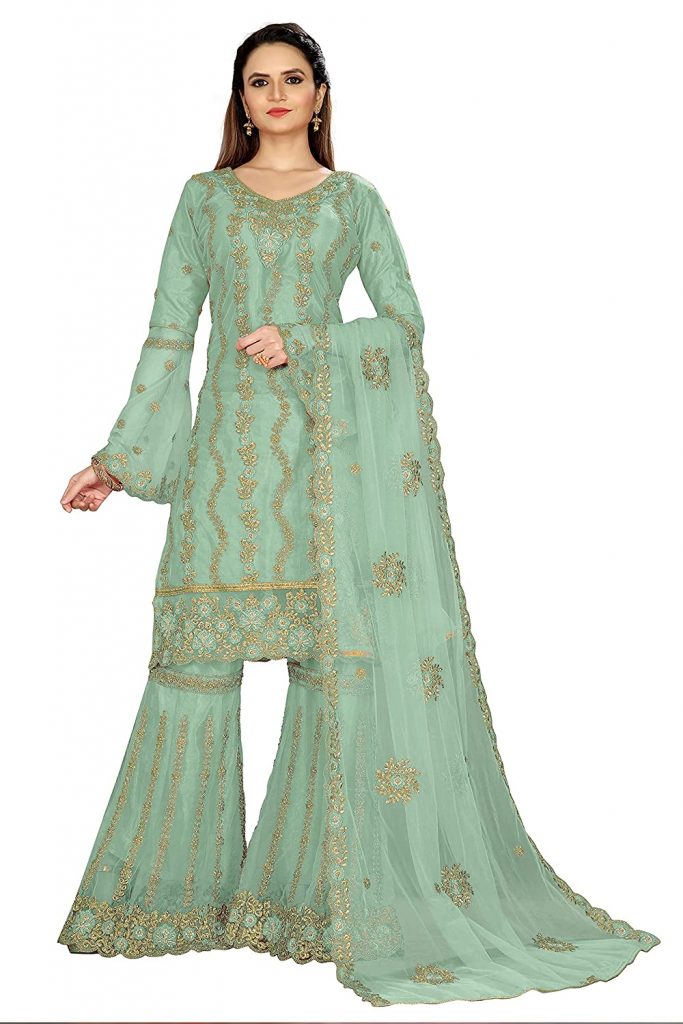 Just Embroidered Sharara Suit