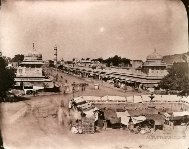 badi-chaupar-sawai-ram-singh-ii-jaipur-old-picture
